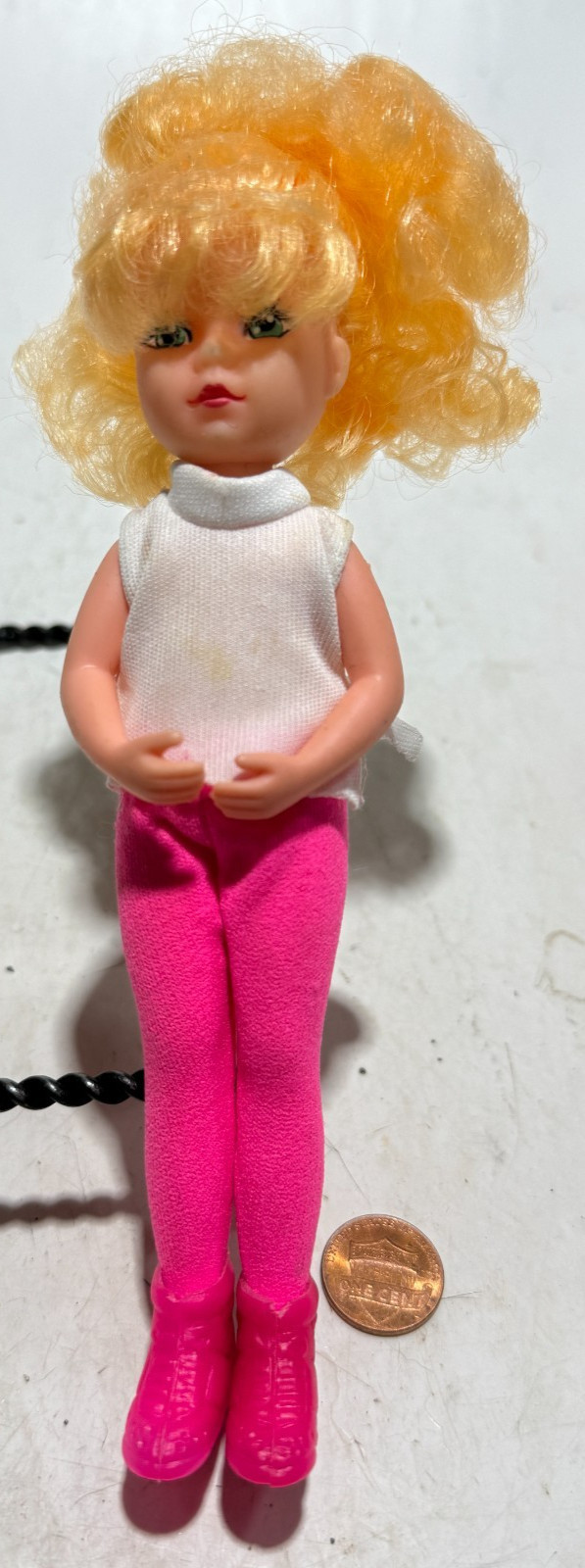 Vintage 1985 Creata Doll Hot Pink Leggings/Shoes W/ Big Hair