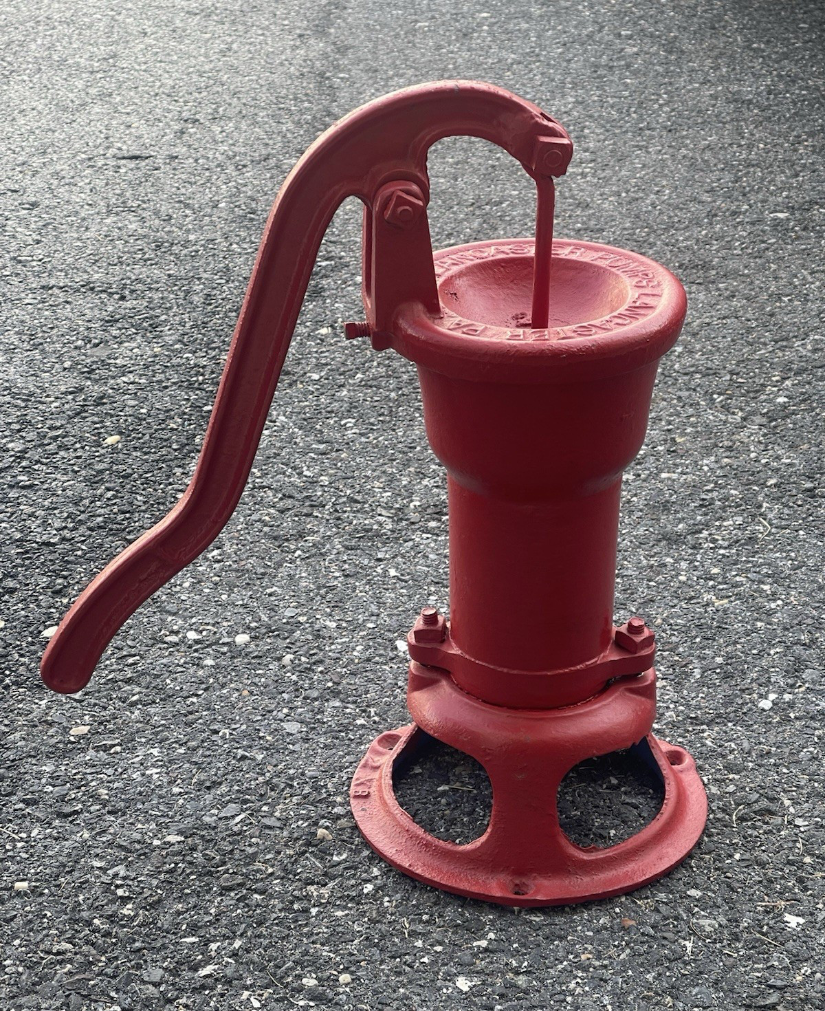 Vintage Lancaster No 2 Cast Iron Hand Well Pump Red Farmhouse Garden Decor PA