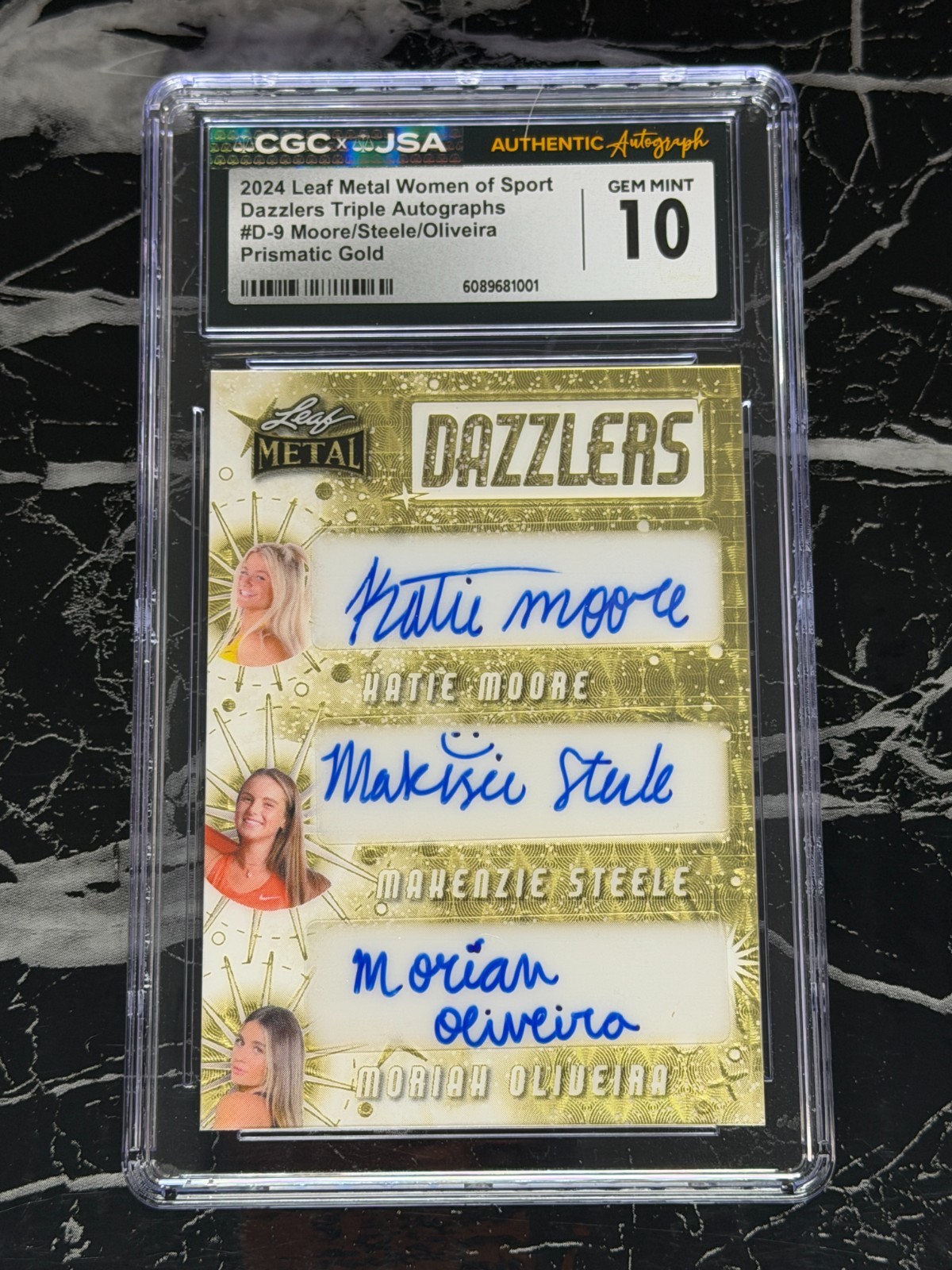 2024 Leaf Metal Women of Sport Moore Steele Oliveira Gold 1/1 - CGC 10 Auto