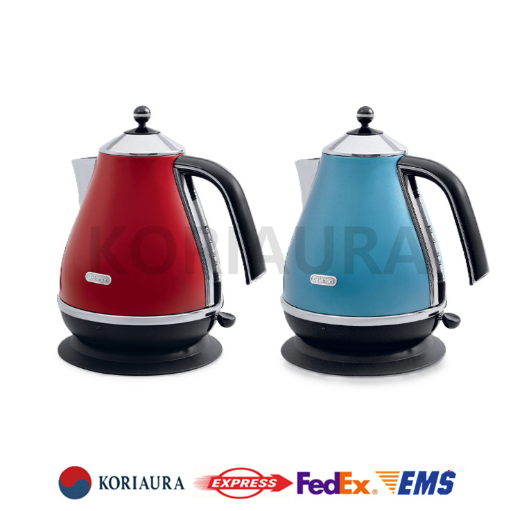 DeLonghi Icona Classic Electric Kettle KBO2001 Cordless 1.7L Blue Red New