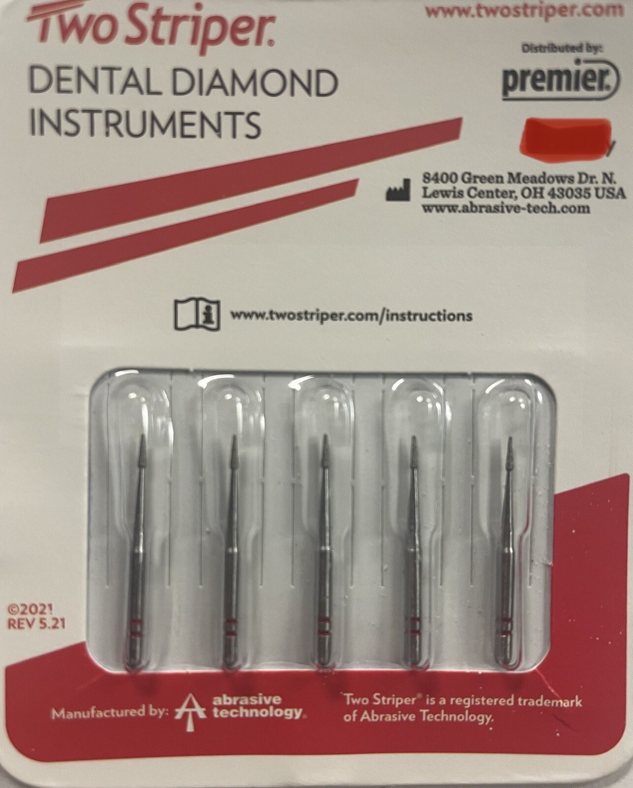 Premier Dental TWO STRIPER Diamond 201.3F – Interproximal Trimmer Burs 5/pk USA Premier Dental TWO STRIPER Diamond 201.3F – Interproximal Trimmer Burs 5/pk USA
