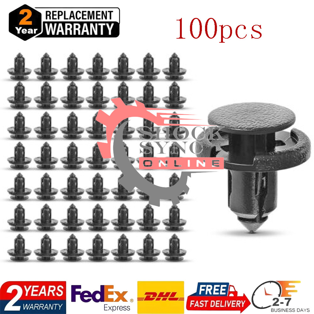 100 x Bumper Splash Shield Push Clips Retainer Rivet for Toyota 90467-08185