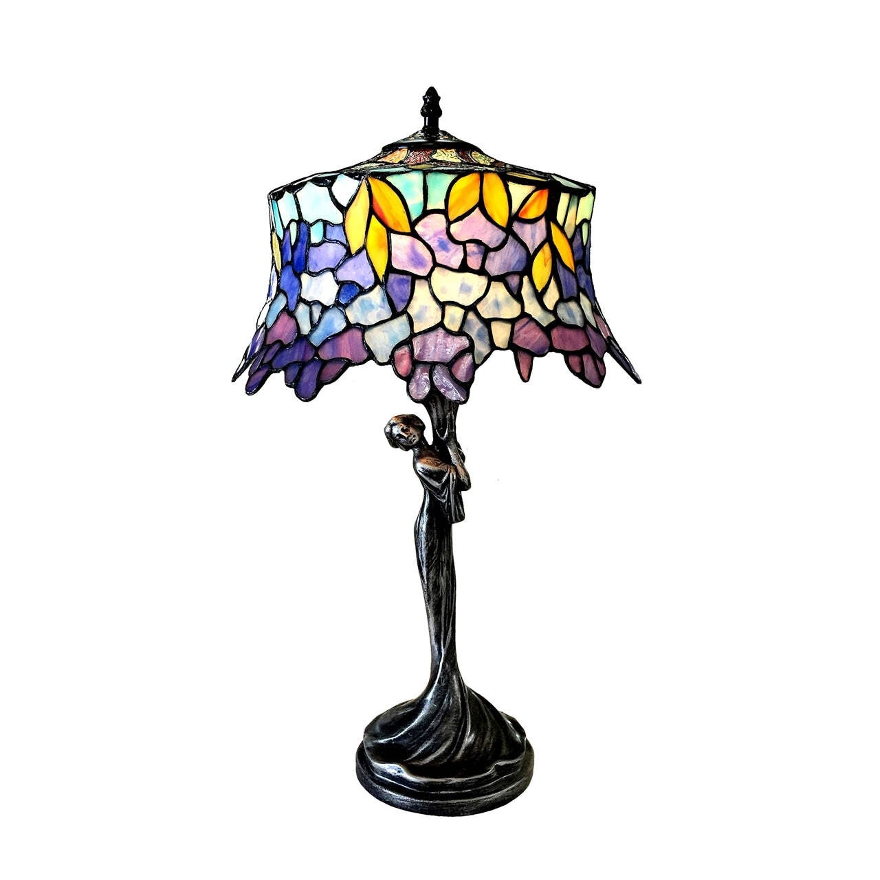 Chloe Lighting Sophia Wisteria 1 Light Antique Dark Bronze Tiffany-Style Table L