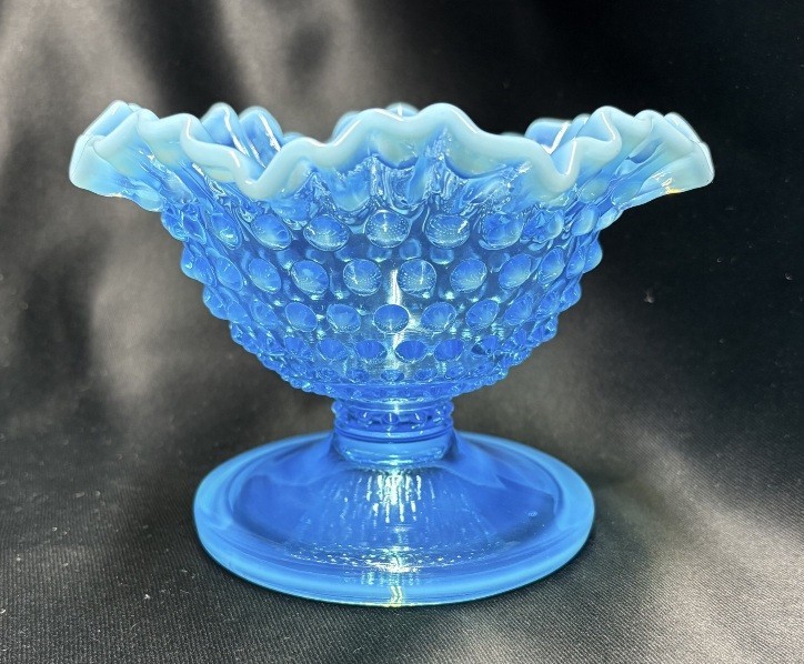 Rare Fenton Hobnail Blue Opalescent 6\