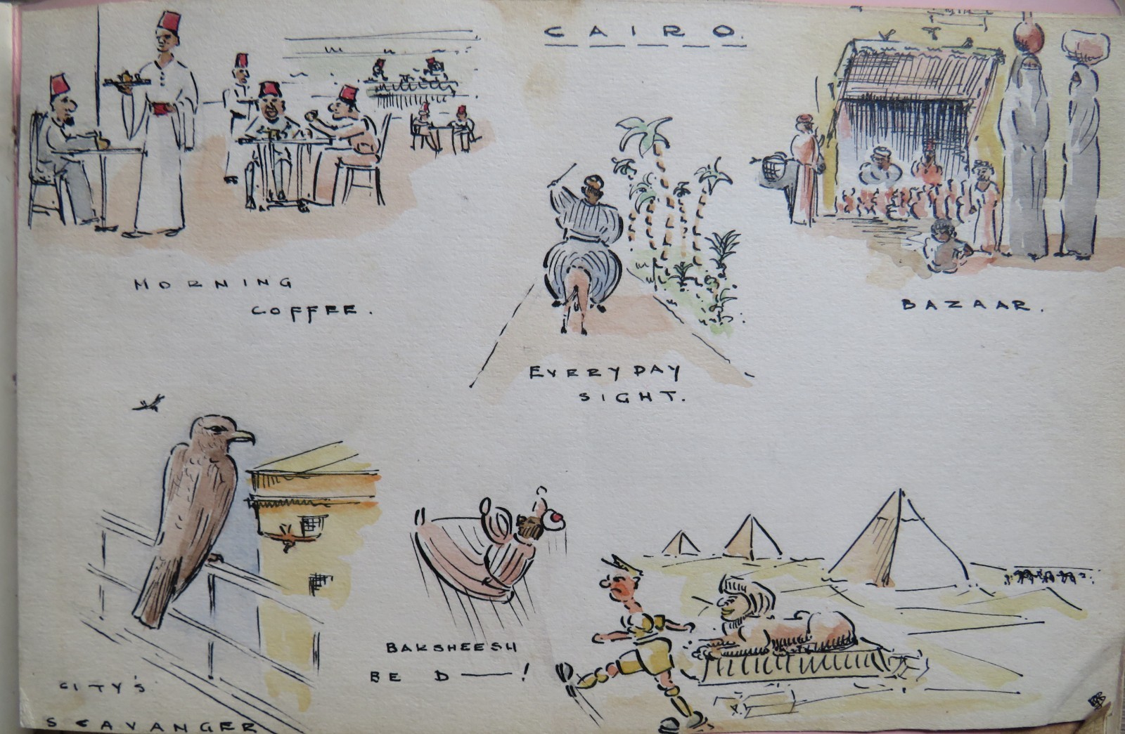 An Excellent Scrap / Sketch Book Dated 1918 Edinburgh WWI Cario, etc An Excellent Scrap / Sketch Book Dated 1918 Edinburgh WWI Cario, etc