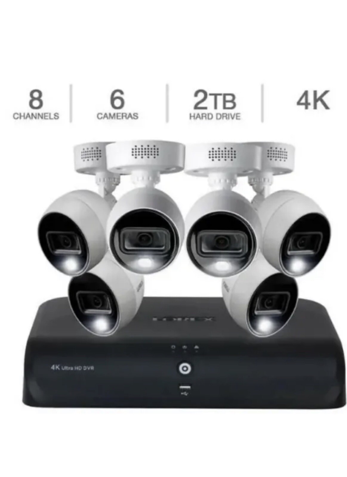 LOREX 4K UHD TD8712R8D6-E Security Surveillance 6 Camera 2TB 8-Channel Brand New LOREX 4K UHD TD8712R8D6-E Security Surveillance 6 Camera 2TB 8-Channel Brand New