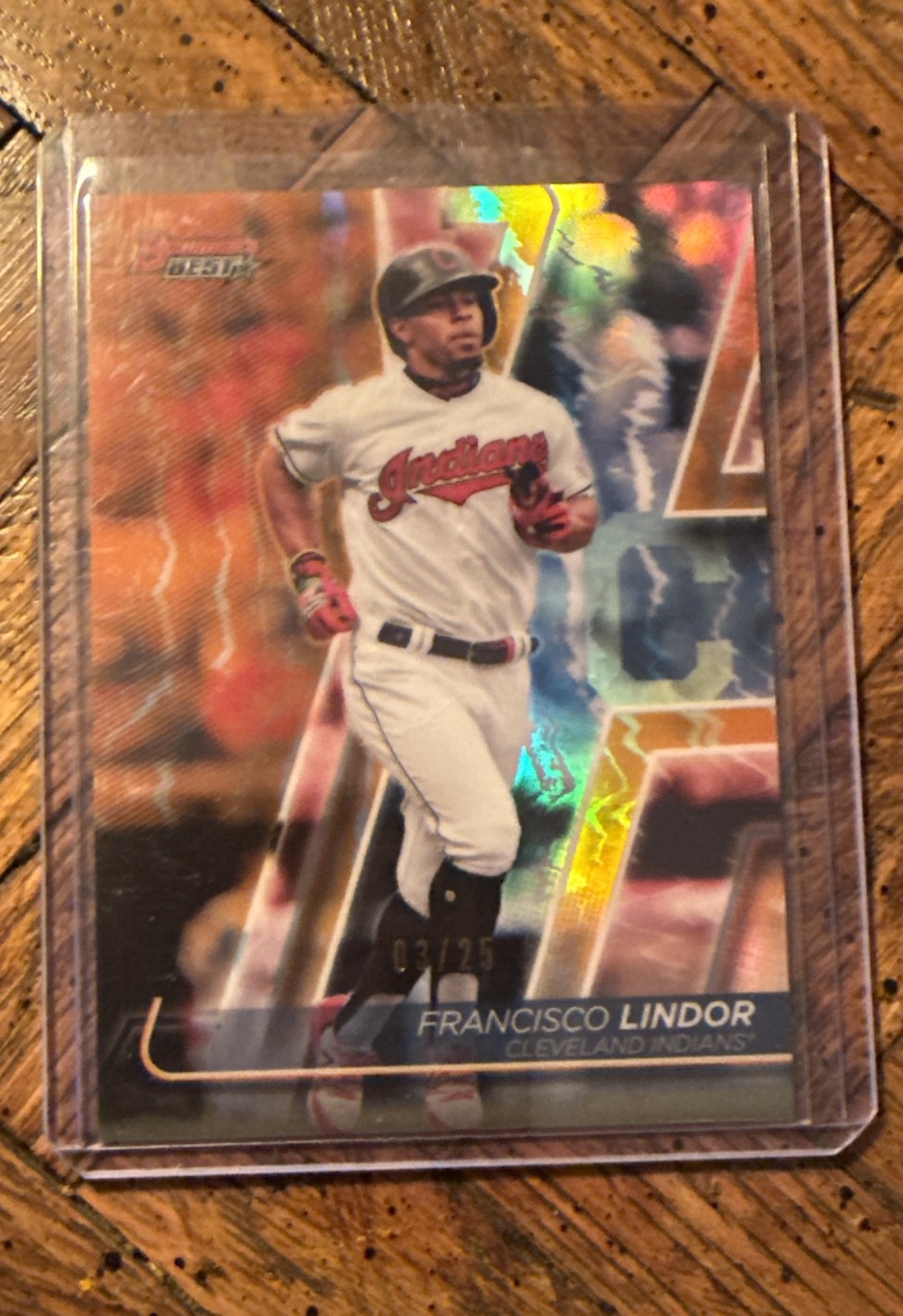 2020 Bowman\'s Best - Francisco Lindor #44 Orange Refractor /25