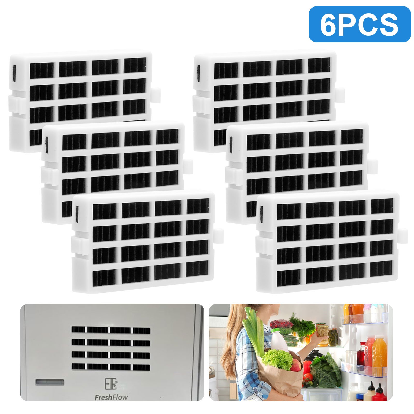 6x Replacement Air Filter for Whirlpool W10311524 AIR1 Fresh Flow Refrigerator 6x Replacement Air Filter for Whirlpool W10311524 AIR1 Fresh Flow Refrigerator