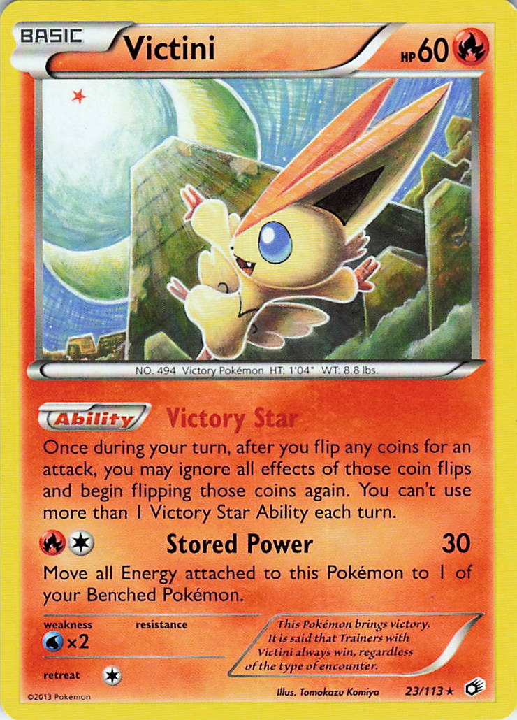 Victini Holo Rare 23/113 Tomokazu Komiya