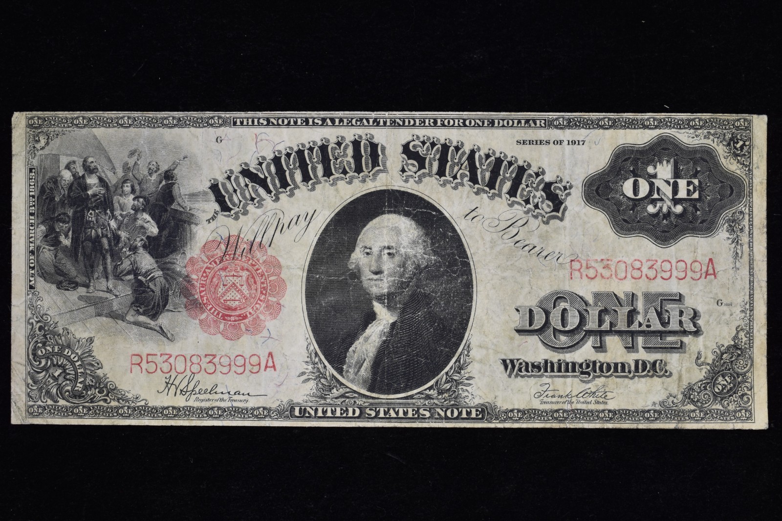 1917 $1 UNITED STATES NOTE ✪ VF VERY FINE ✪ US LEGAL TENDER 999 ◢TRUSTED◣