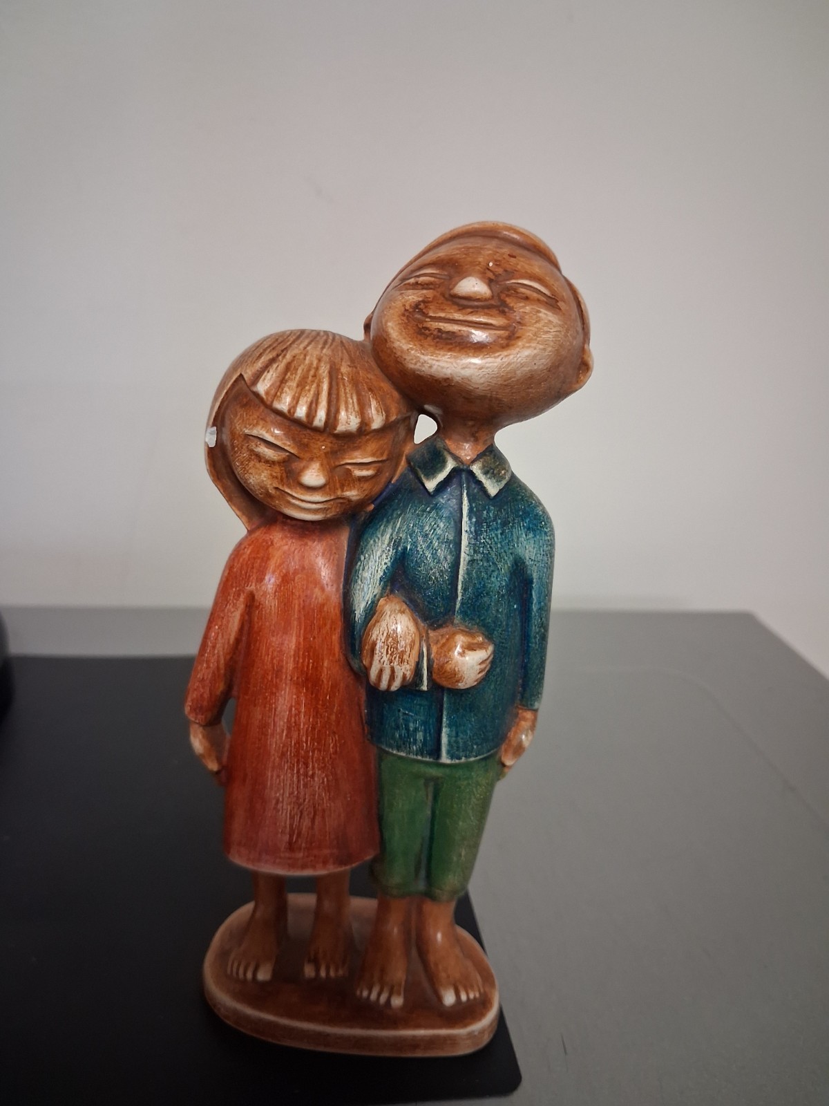 Siegfried Hafner Painted Ceramic Togetherness Happy Children Figure Siegfried Hafner Painted Ceramic Togetherness Happy Children Figure