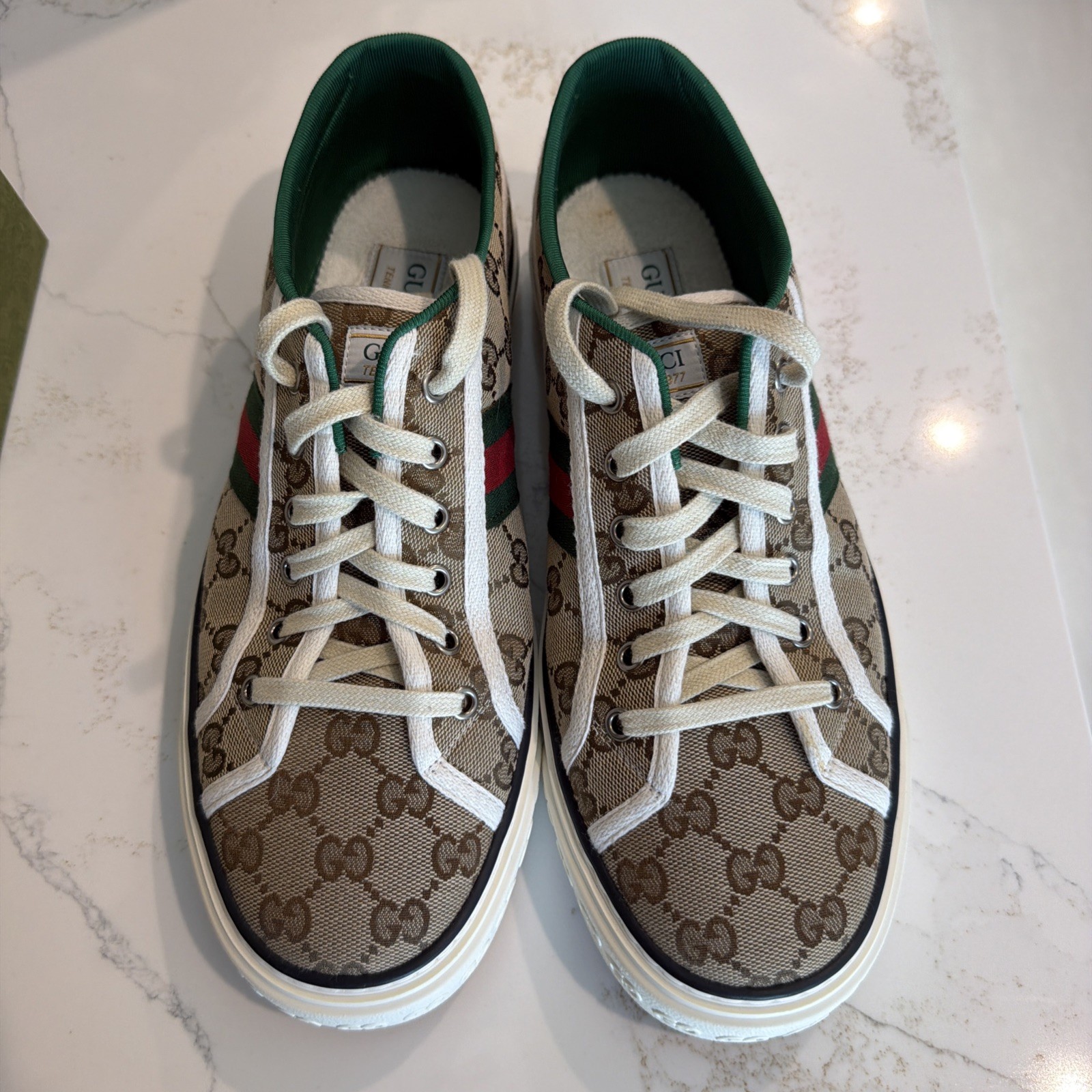 Gucci Men\'s Tennis 1977 Sneaker Monogram G Logo Size 10+ Men\'s