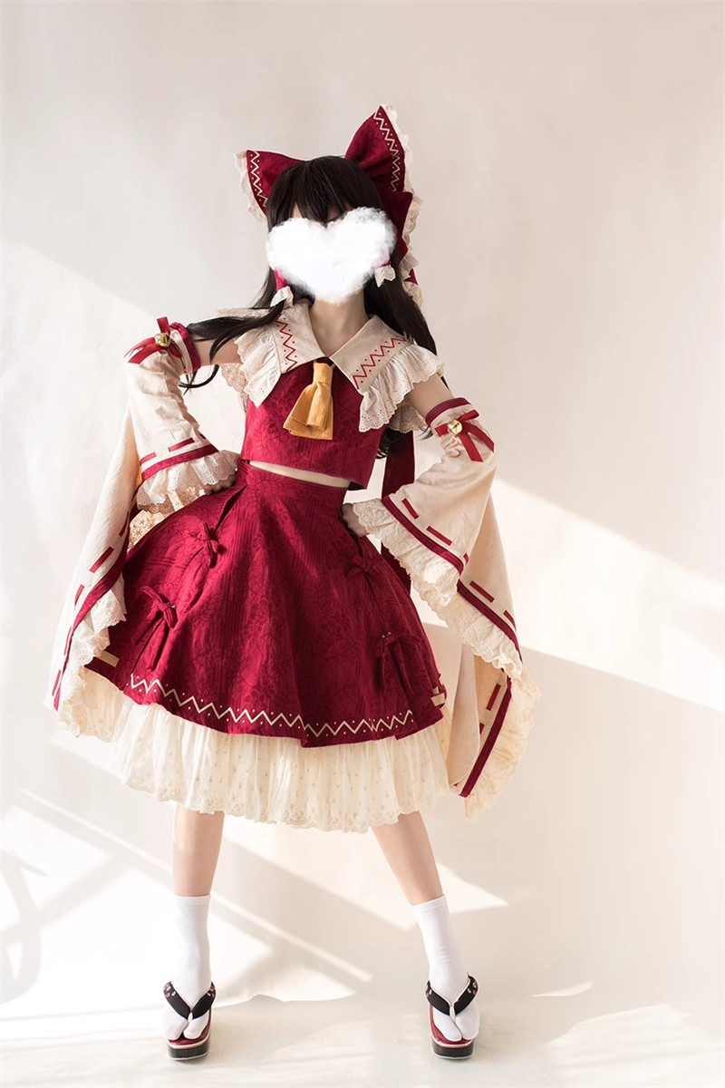 TouHou Project Hakurei Reimu Cosplay Lolita Dress Women Costume Red Maid Outfit TouHou Project Hakurei Reimu Cosplay Lolita Dress Women Costume Red Maid Outfit