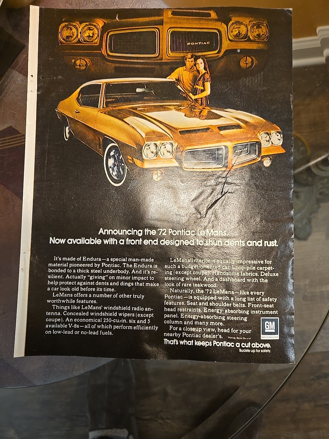 1972 PONTIAC LEMANS COUPE - ORIGINAL PRINT CAR AD - EXCELLENT CONDITION 1972 PONTIAC LEMANS COUPE - ORIGINAL PRINT CAR AD - EXCELLENT CONDITION