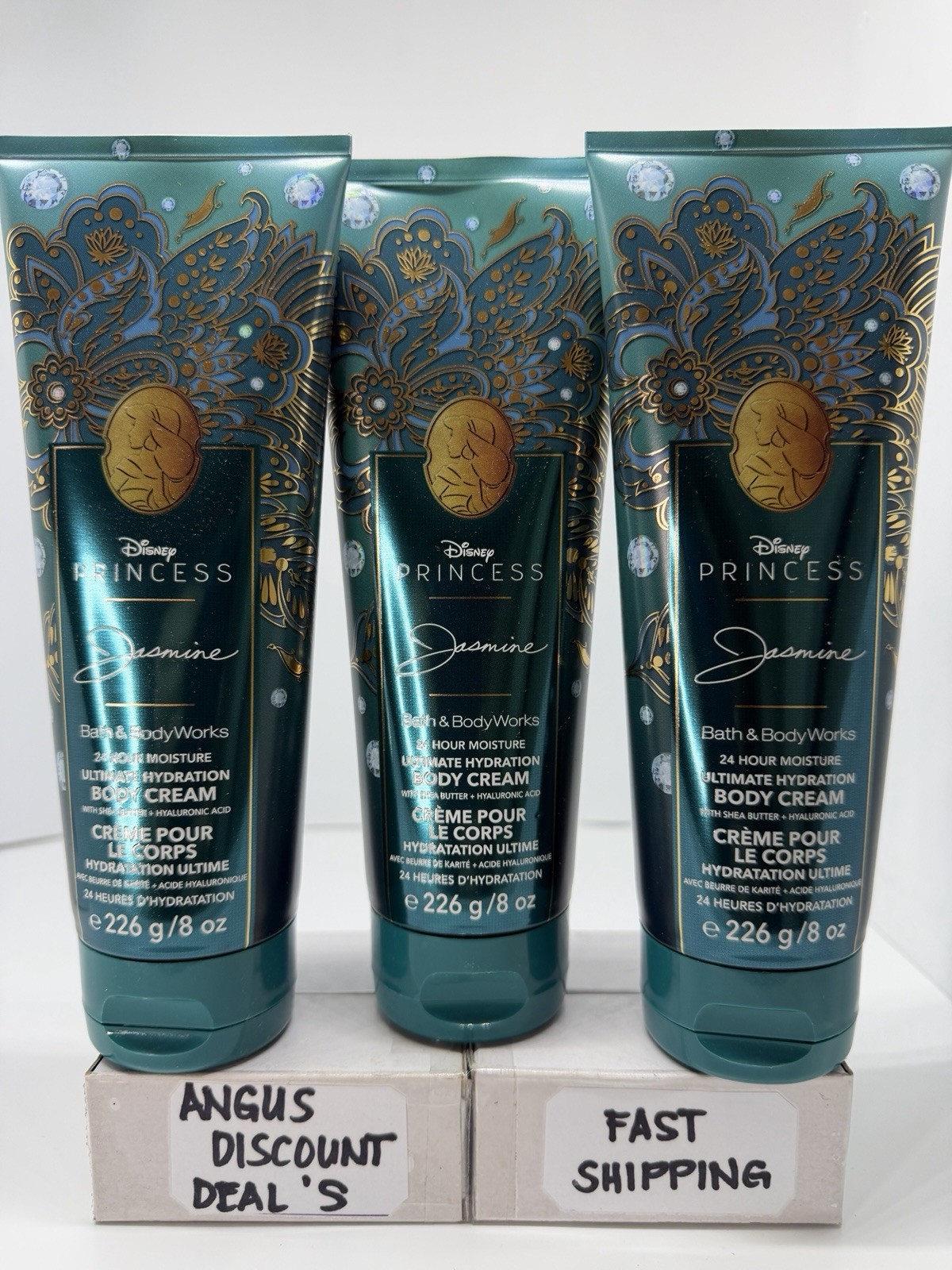Bath & Body Works 3PCS DISNEY PRINCESS JASMINE ULTIMATE HYDRATION BODY CREAM 8oz Bath & Body Works 3PCS DISNEY PRINCESS JASMINE ULTIMATE HYDRATION BODY CREAM 8oz