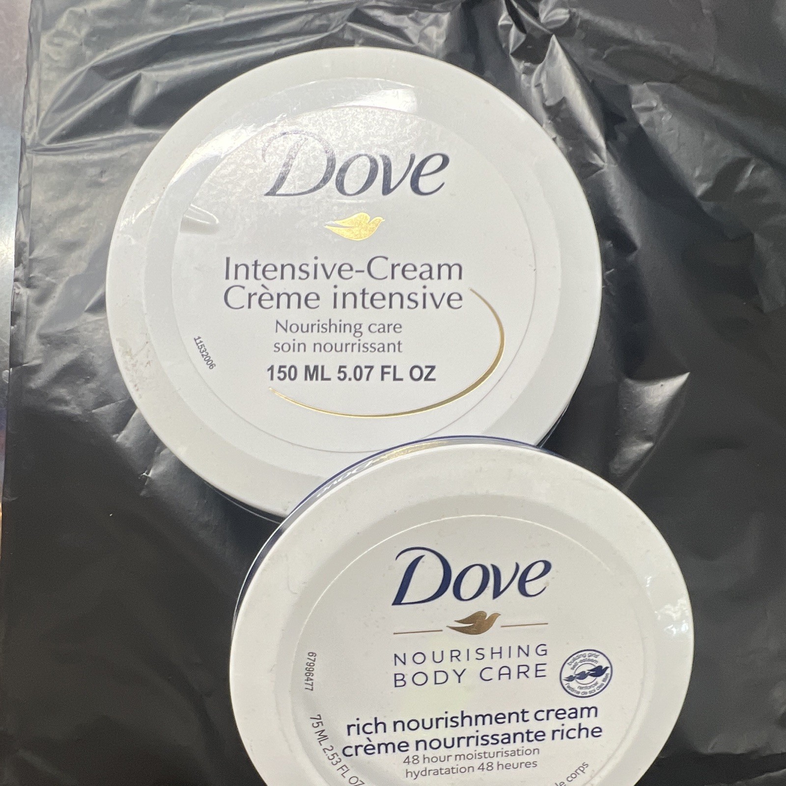 Dove Intensive Cream 5 oz and Body Care Cream 2.53 Dove Intensive Cream 5 oz and Body Care Cream 2.53