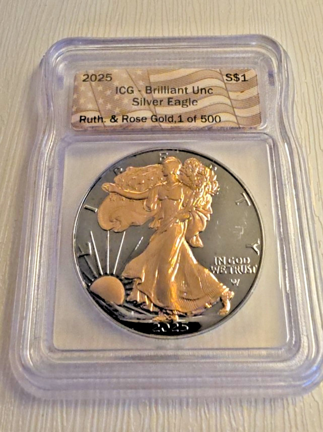 2025 W Silver Eagle ICG Ruthenium & Rose Gold 1/500 2025 W Silver Eagle ICG Ruthenium & Rose Gold 1/500