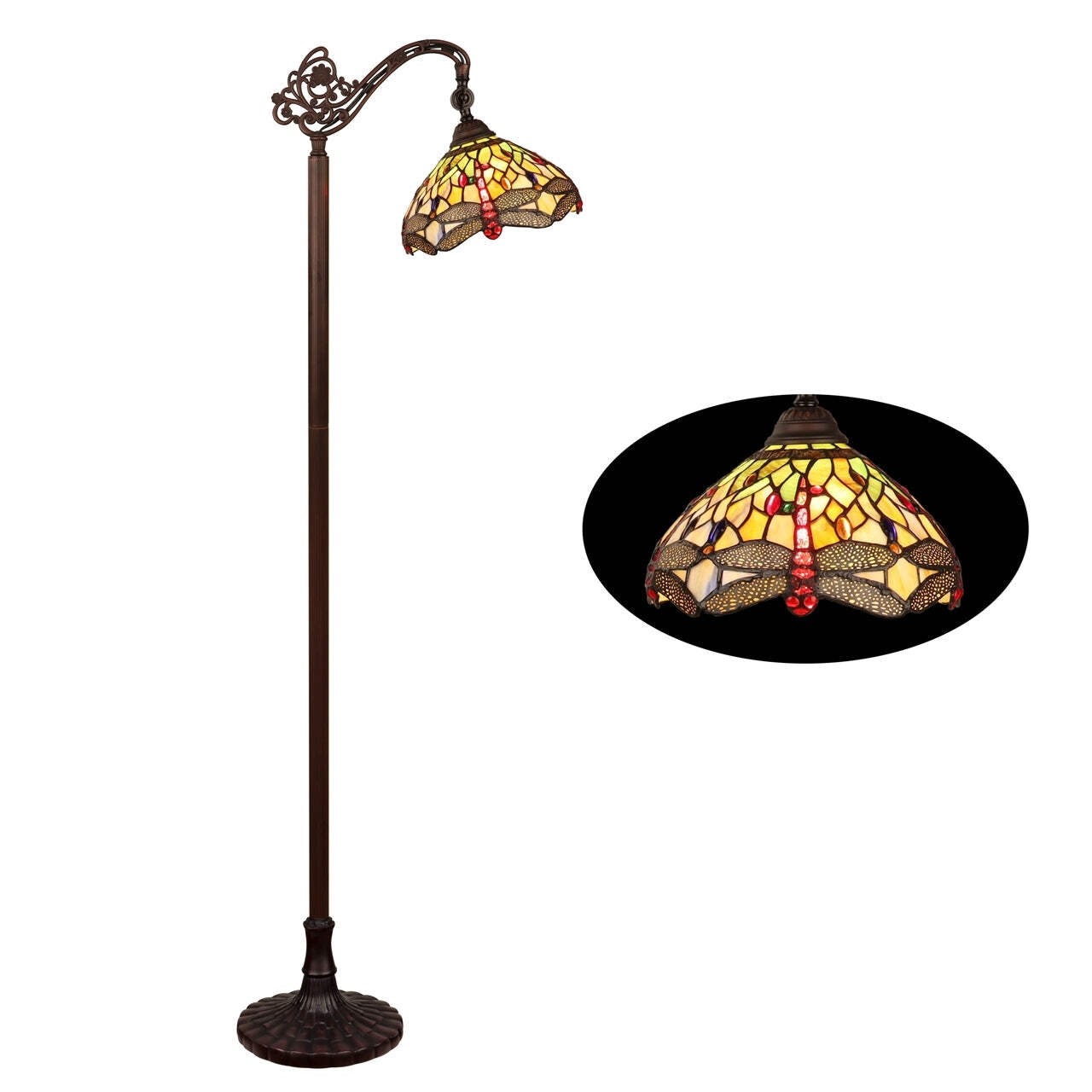 Chloe Lighting Purity 1 Light Antique Dark Bronze Finish Reading Floor Lamp 11\
