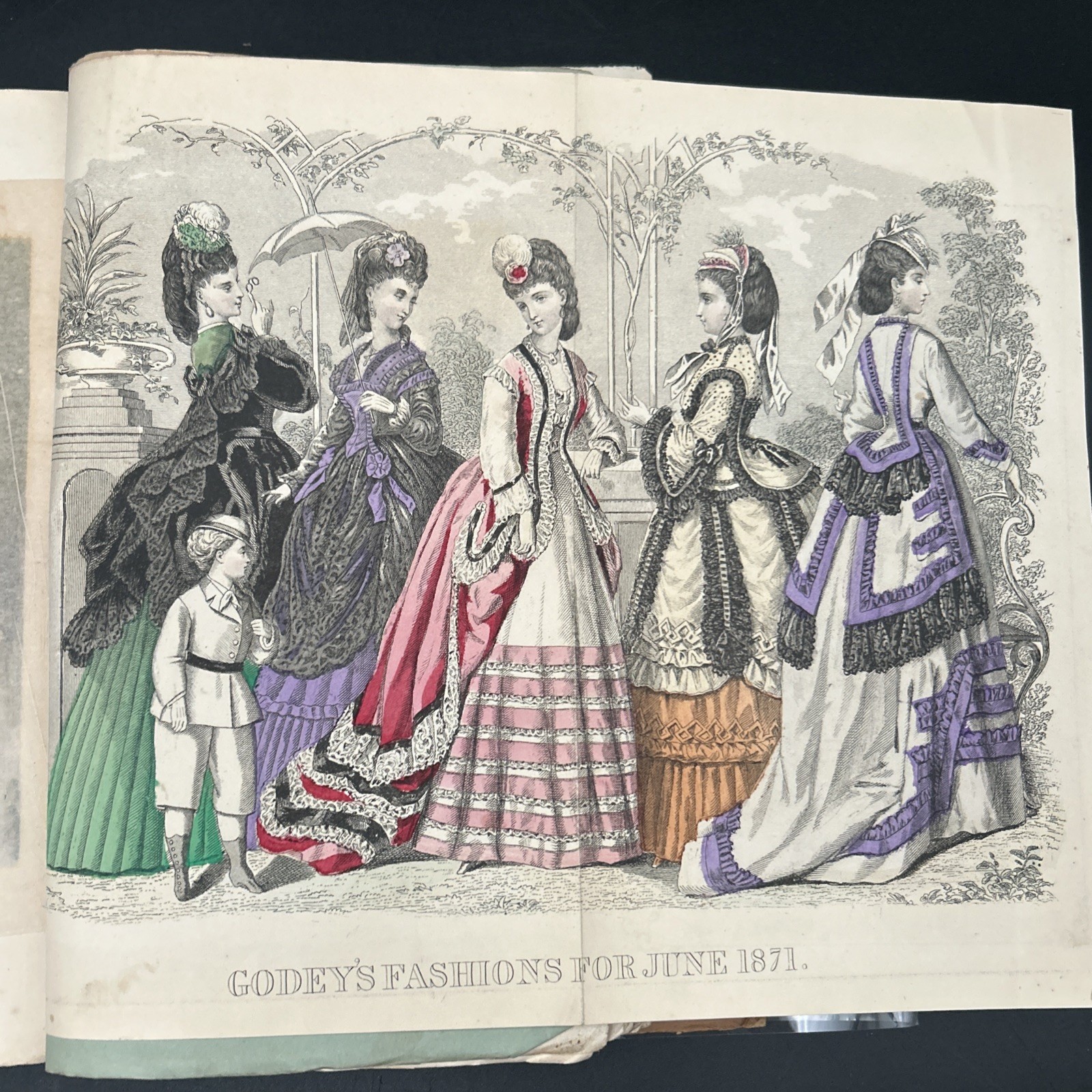 1871 Godey’s Lady’s Book Bound Volume 82 Half Year Fashion Plates Engravings