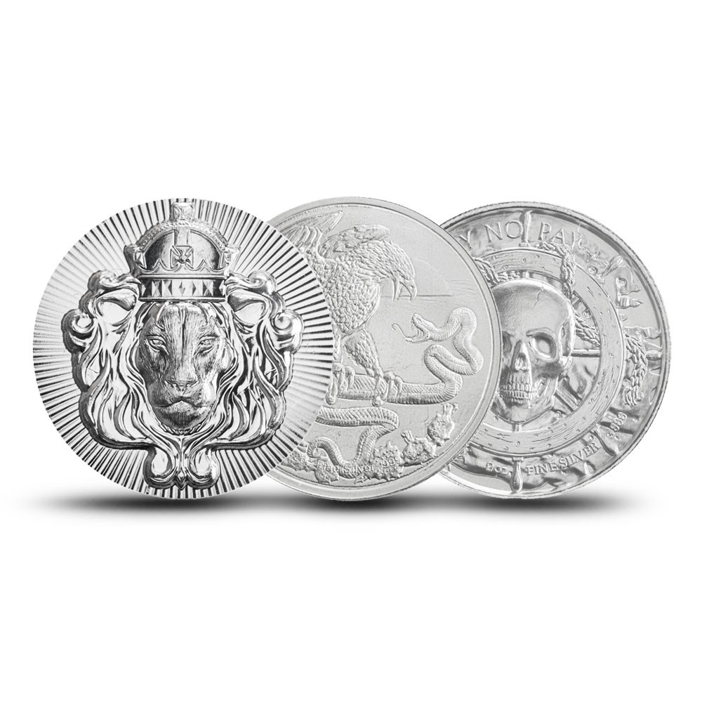 2 oz Silver Rounds (Secondary Market, Varied Design) Random Brand