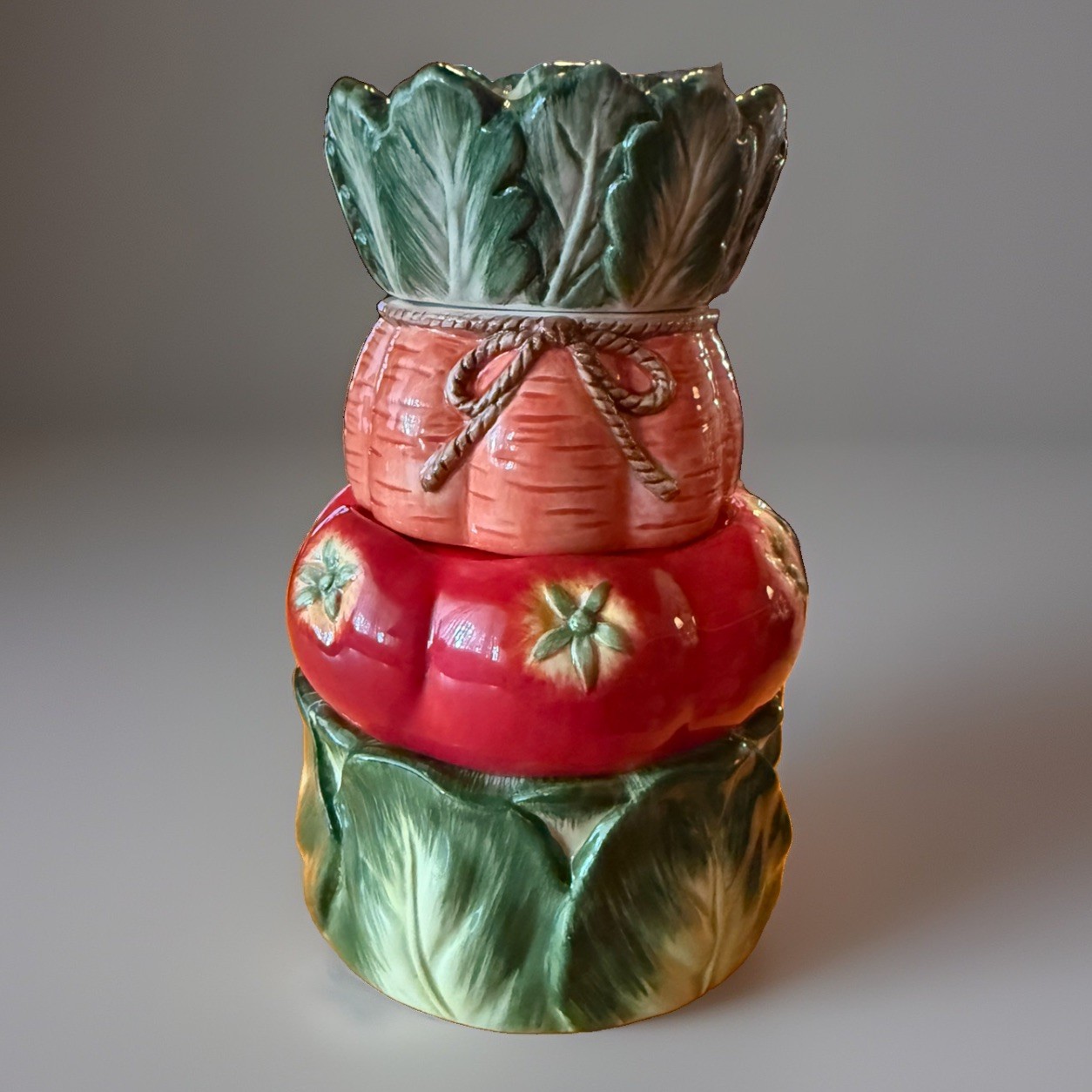 Fitz and Floyd Le Marche Vegetable Stackable Measuring Cups FULL Set of 4 NIB Fitz and Floyd Le Marche Vegetable Stackable Measuring Cups FULL Set of 4 NIB
