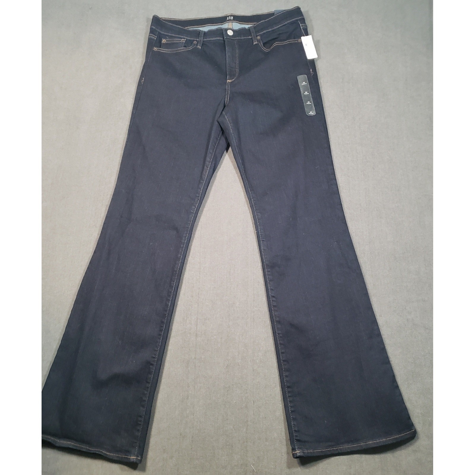 Gap Perfect Boot Jeans Womens 32 Regular Dark Indigo Blue Stretch Mid Rise New