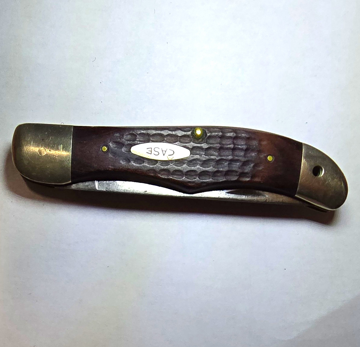 Vintage Case XX Folding Hunter Knife Jigged Brown Handle Missing Blade
