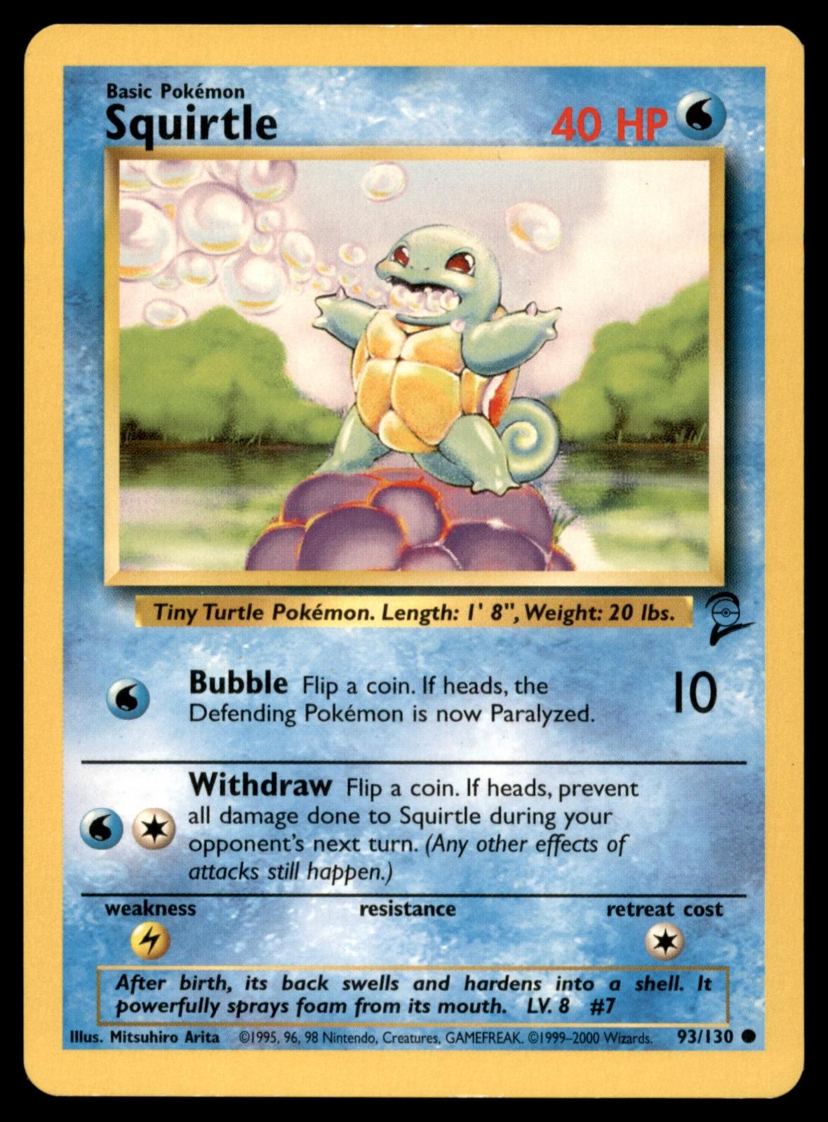 Squirtle 93/130 Common Base Set 2 Pokemon Near Mint