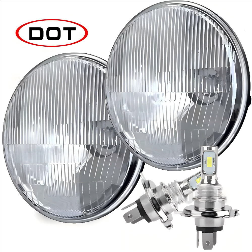 Pair 7inch Round Led Headlights Lamp for Chevy Bel Air 1955 1956 1957 AAA