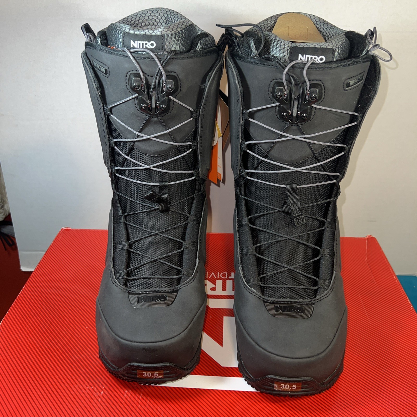 Nitro Team TLS Snowboard Boots Black US 12.5 Men Twin Lacing Sys 848505-001 NIB
