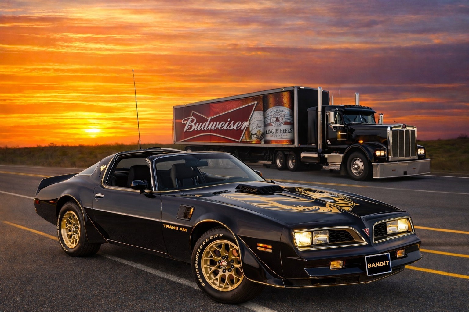 1977 Smokey and the Bandit pushing Bud Beer Poster 24x36 inch | Designed by me