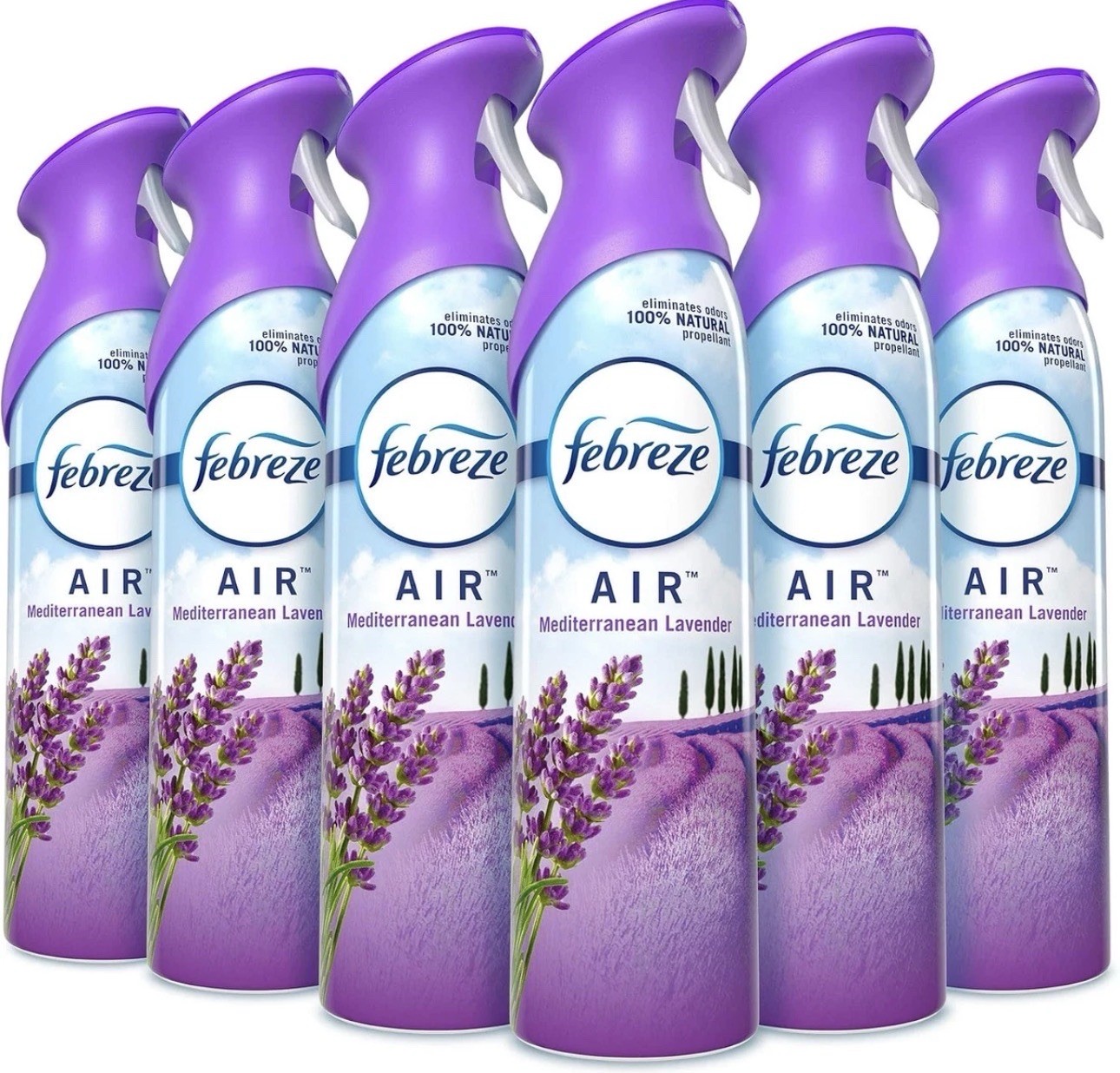 Febreze Air Mediterranean Lavender 8.8 oz Aerosol Spray 6 Pack Febreze Air Mediterranean Lavender 8.8 oz Aerosol Spray 6 Pack