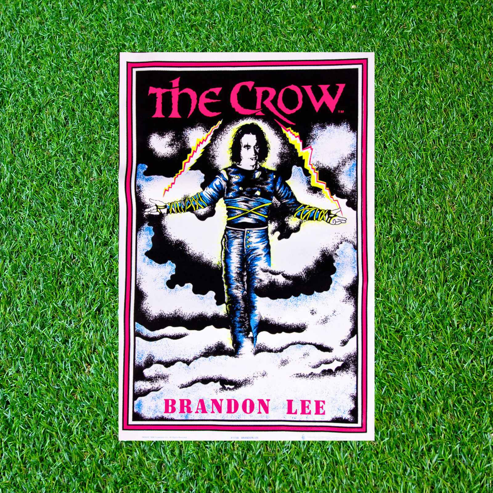 Rare Original 1994 The Crow Movie Poster Scorpio #1698 Black Light Flocked