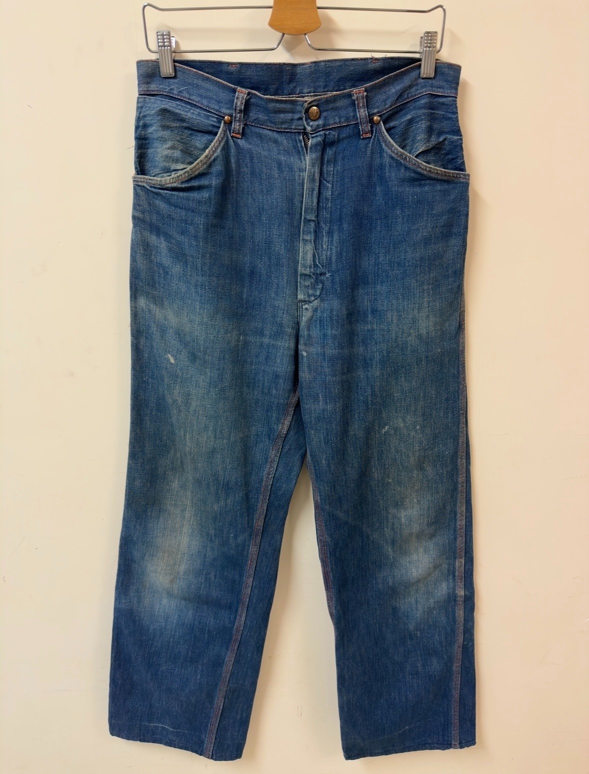 Vintage 60s Big Mac Denim Carpenter Pants 32x29 nice dark blue faded