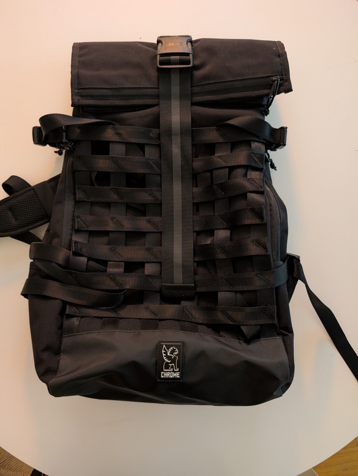 Chrome Industries Barrage Cargo 34L Waterproof Roll-Top Satchel Backpack Black