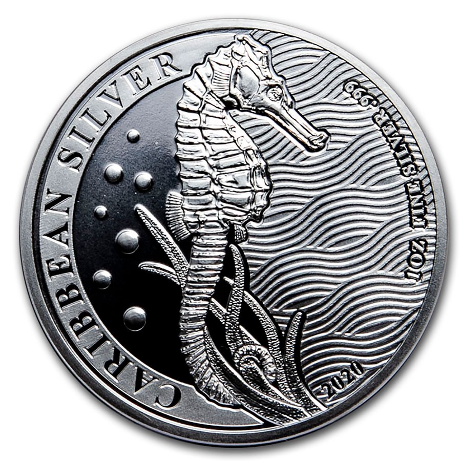 2020 Barbados 1 oz Silver Caribbean Seahorse BU 2020 Barbados 1 oz Silver Caribbean Seahorse BU