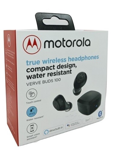Motorola Vervebuds 100 Earbud Headphones, Waterproof True Wireless Earbuds,