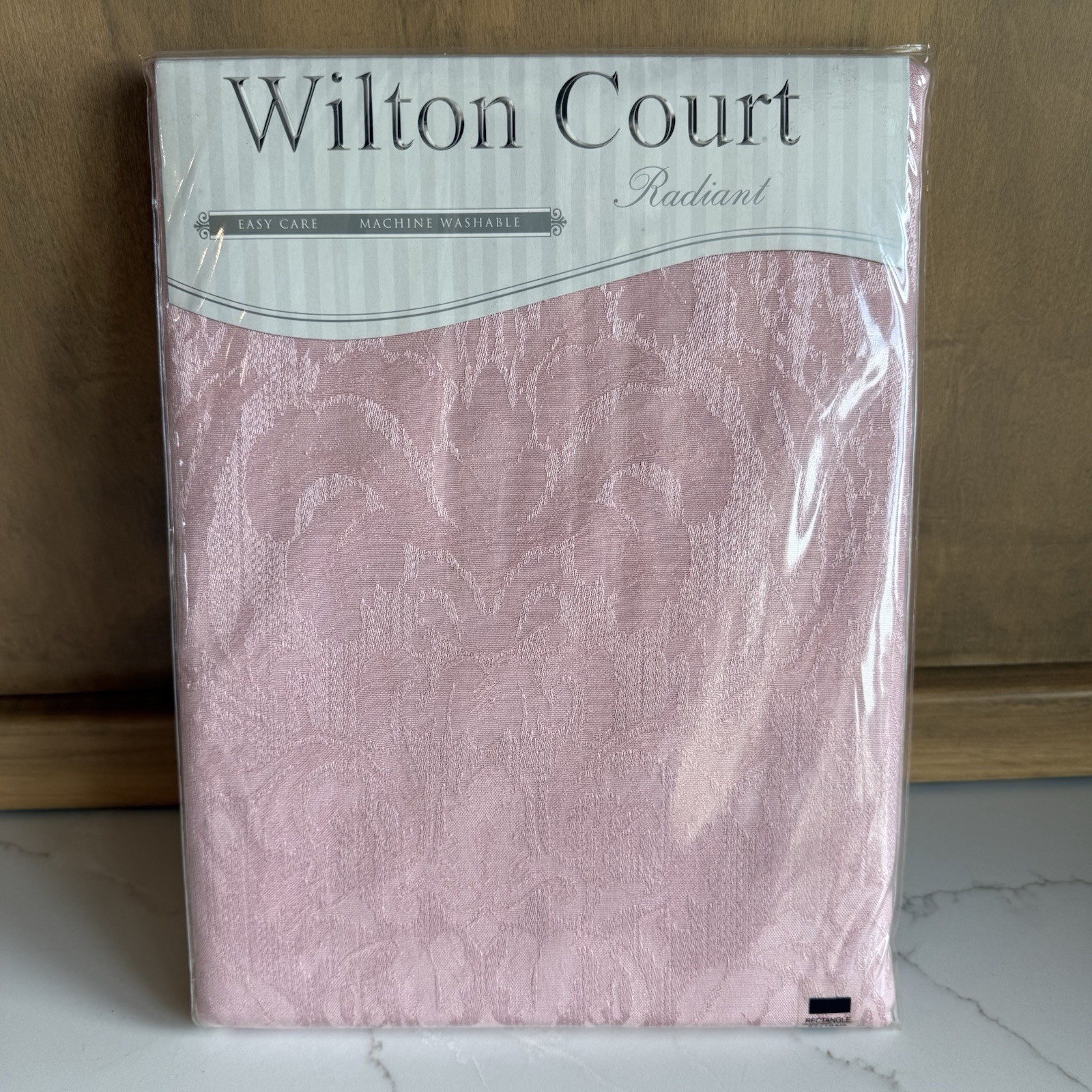 VTG Wilton Court Damask Tablecloth Mauve Pink Banquet Size Rectangle 60x104