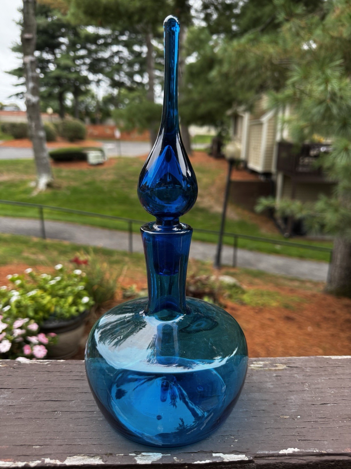 Vintage Blenko 6530 Decanter 11 Inch Turquoise Blue Hand Blown Glass Vintage Blenko 6530 Decanter 11 Inch Turquoise Blue Hand Blown Glass