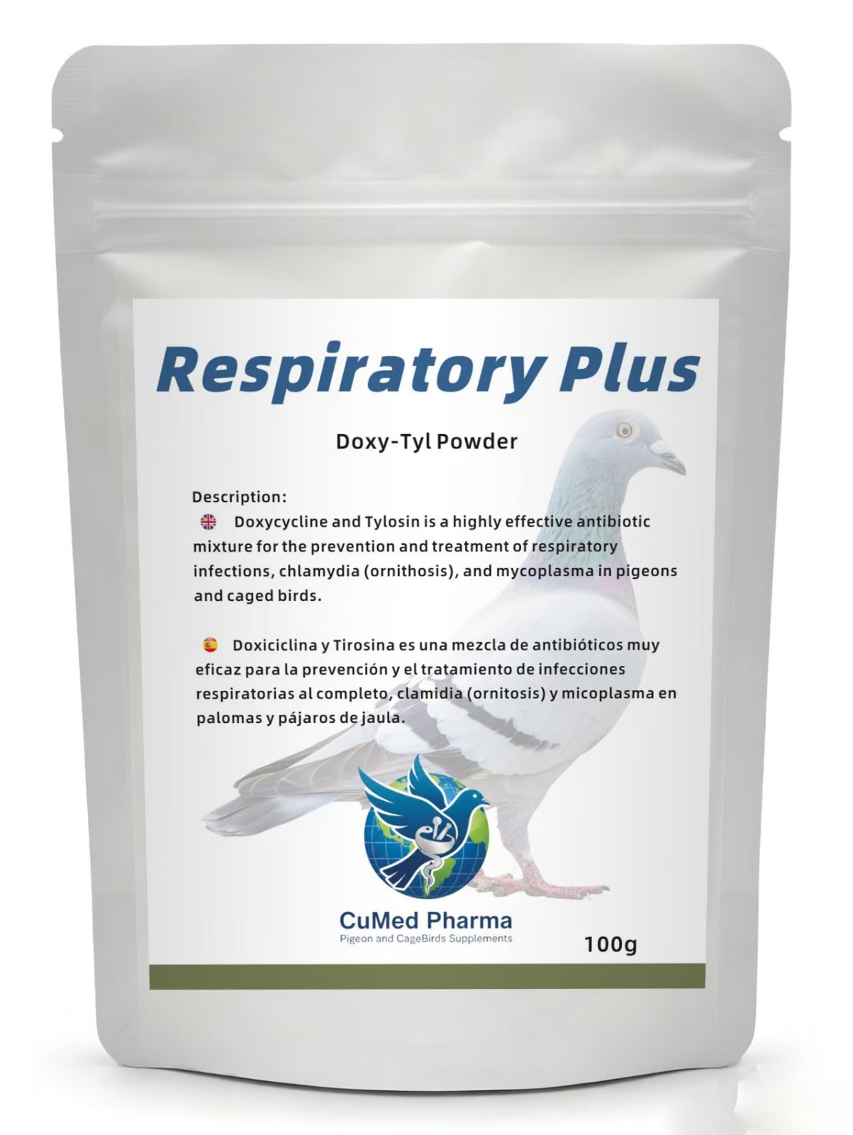 Respiratory Plus 100g - Doxy-Tyl - Ornithosis - by CuMed Pharma Respiratory Plus 100g - Doxy-Tyl - Ornithosis - by CuMed Pharma