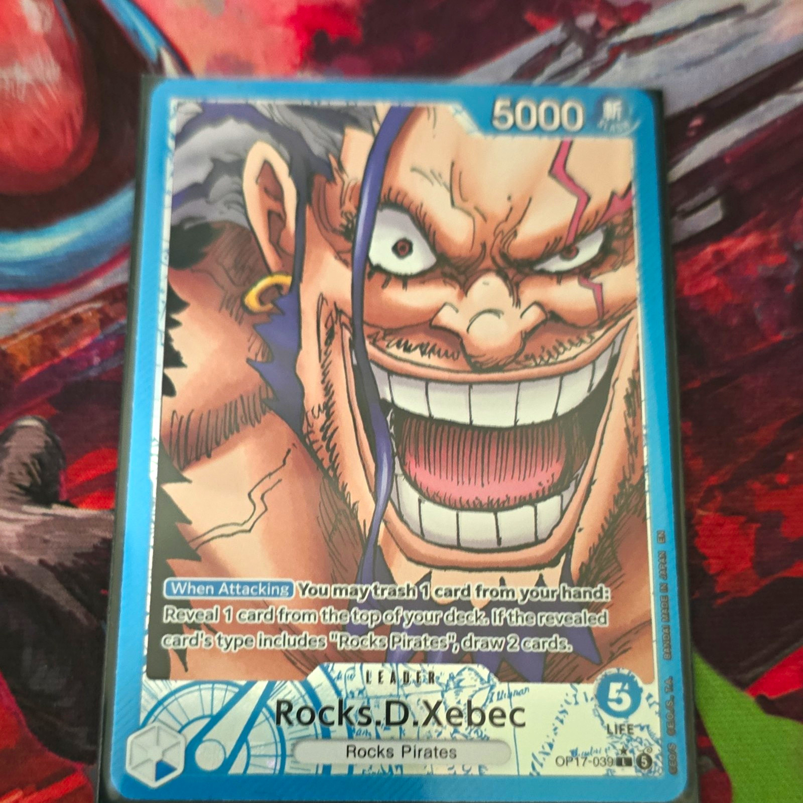 Bandai One Piece CCG Rocks D. Xebec OP17-039 OP-17 Leader Alt Art Foil