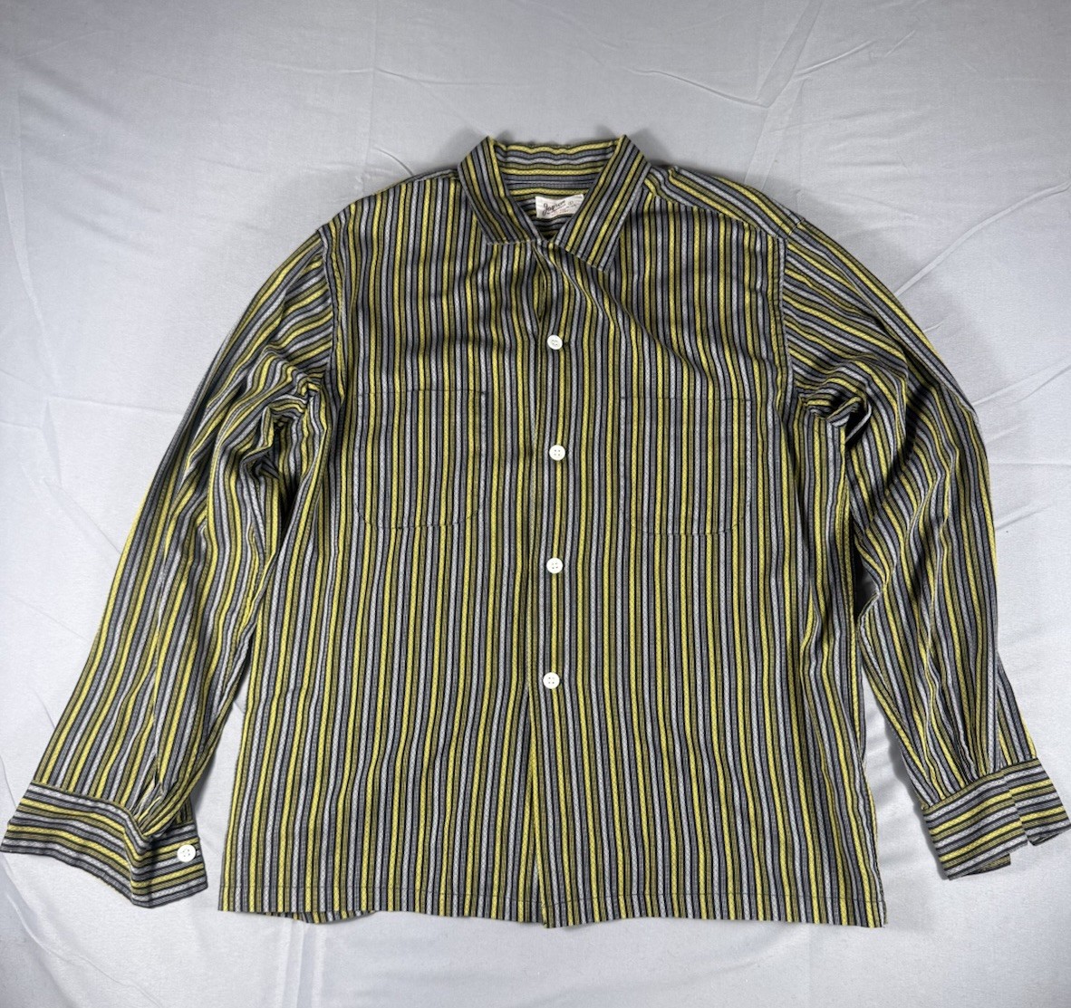 Vintage 1950\'s Jayson Men\'s L Loop Collar Short Sleeve Button-Up Shirt MINT