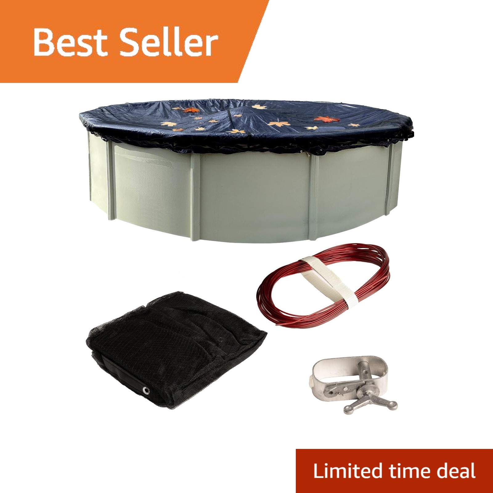 Winter Block Pool Leaf Net Cover for Above Ground Pools – 18 ft Round, Durabl...