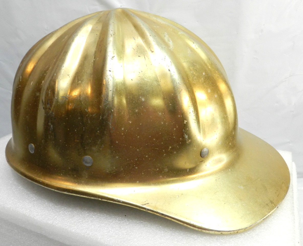 Vintage Fibre Metal Super Lite Gold Aluminium Hard Hat w/Liner (U76H) Vintage Fibre Metal Super Lite Gold Aluminium Hard Hat w/Liner (U76H)