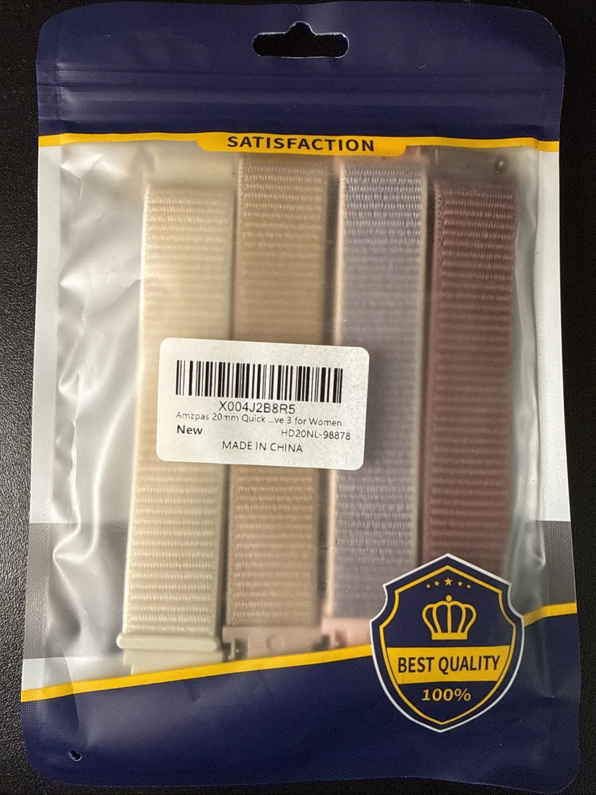 4 Pack 20mm 22mm Quick Release Nylon Adjustable Watch Band