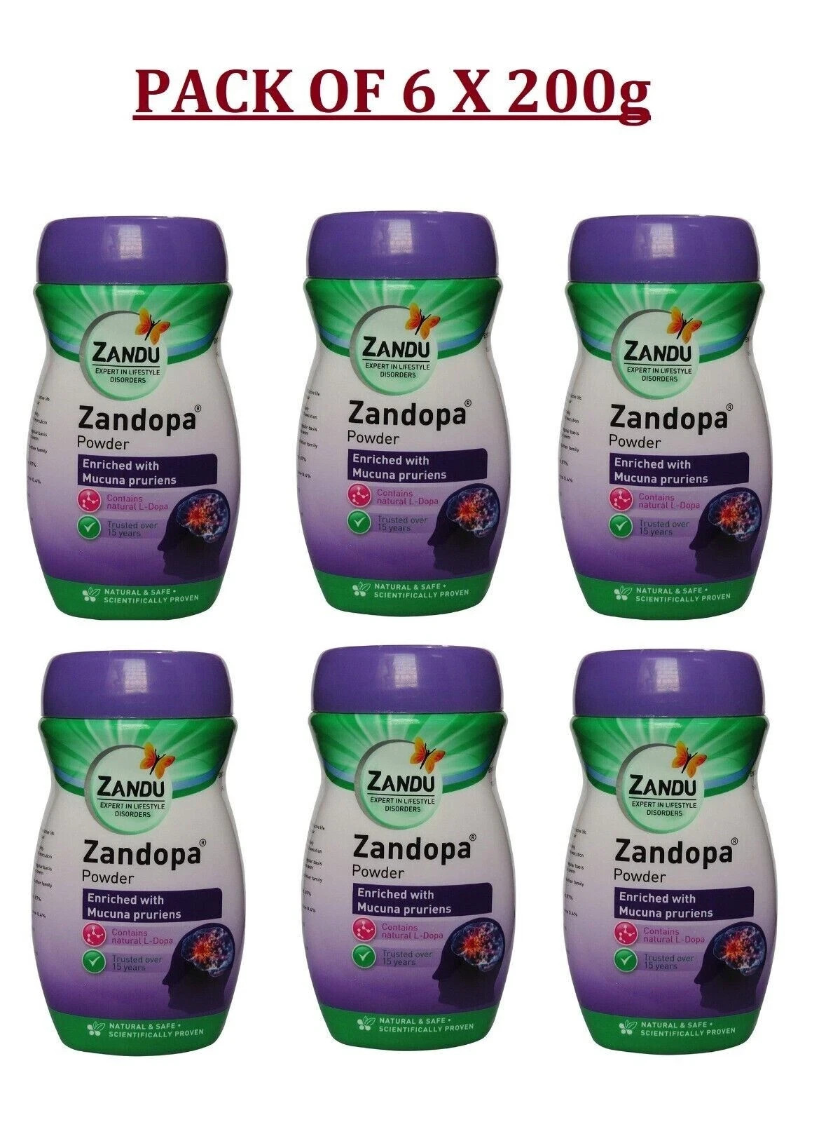 Zandu Zandopa HERB Ayurvedic Powder  200G X6