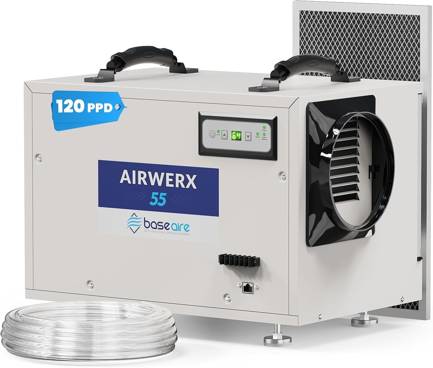 BaseAire 113Pints Commercial Dehumidifier with Drain Hose for 1200sq Crawl Space BaseAire 113Pints Commercial Dehumidifier with Drain Hose for 1200sq Crawl Space