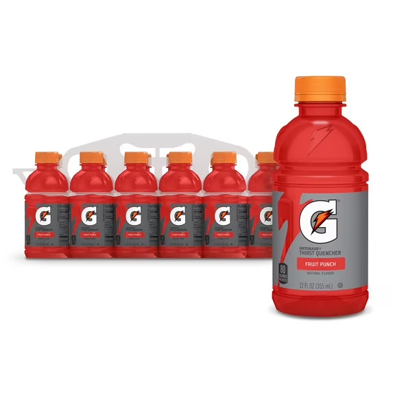 Gatorade Thirst quencher Fruit punch Sports drinks, 12 fl oz, 12 Count 