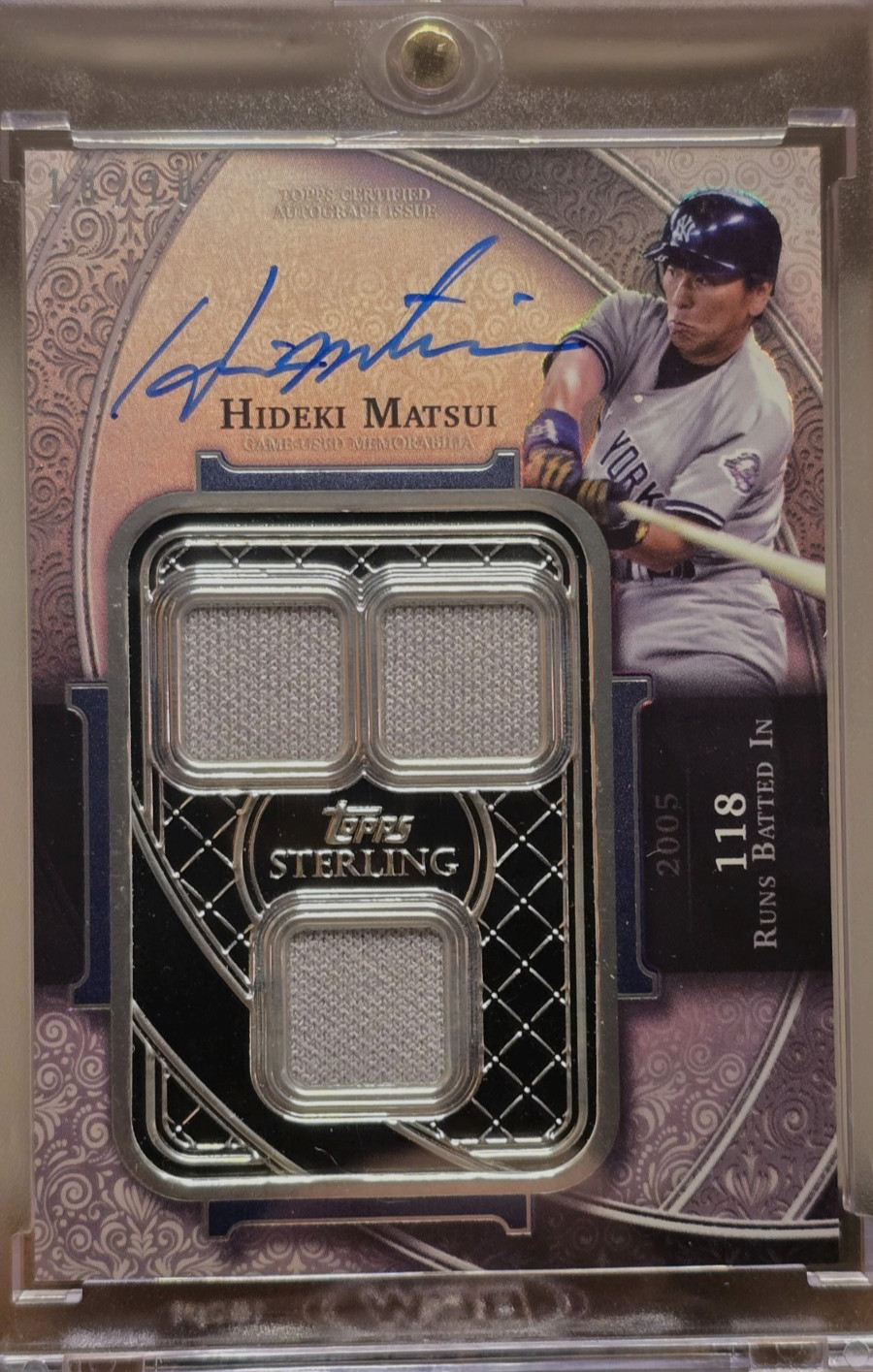 Title: 2022 Topps Sterling Hideki Matsui Triple Relic Autograph 10/10 GODZILLA Title: 2022 Topps Sterling Hideki Matsui Triple Relic Autograph 10/10 GODZILLA