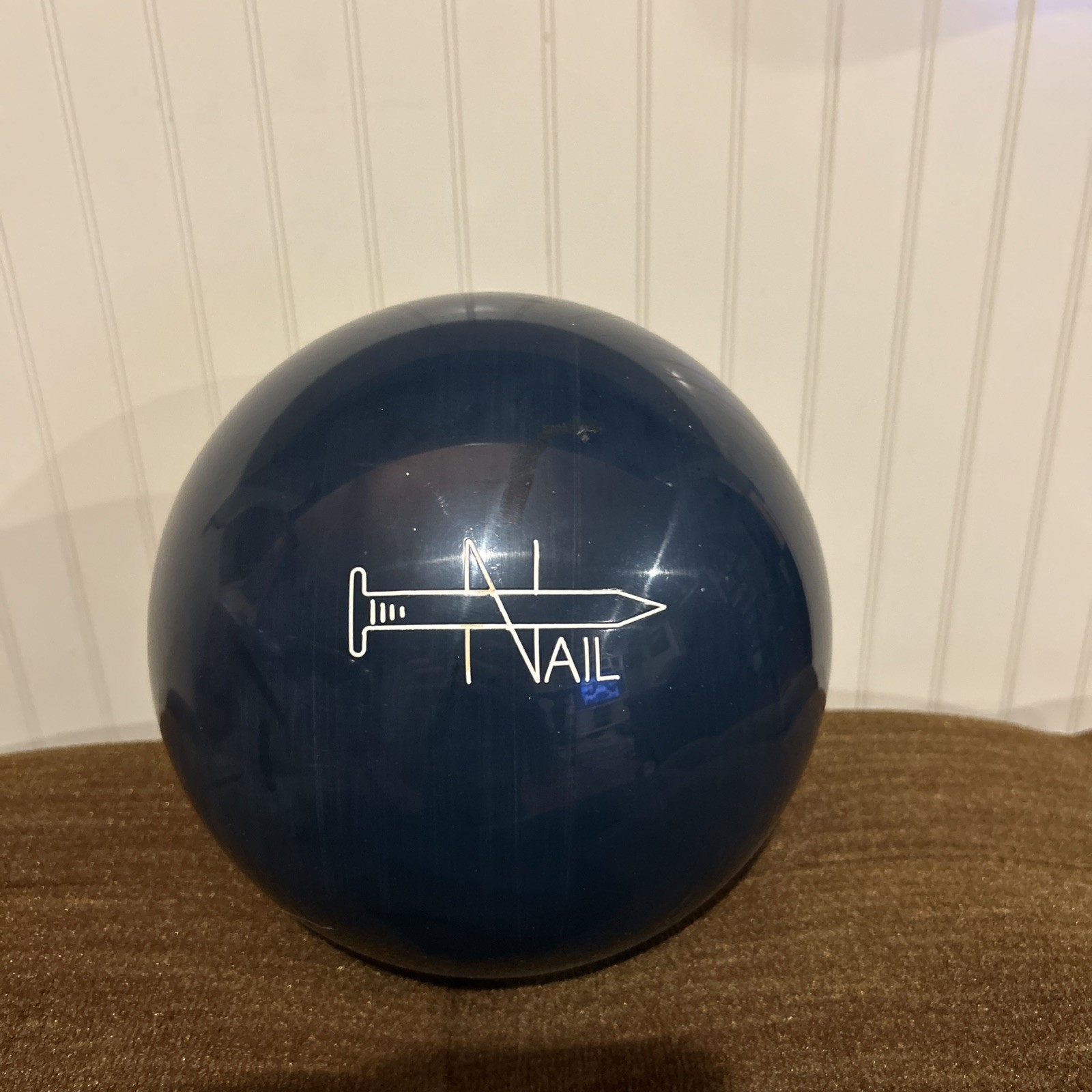 Vintage Faball The Nail Bowling Ball Undrilled Navy Blue Urethane Serial 5BN8785